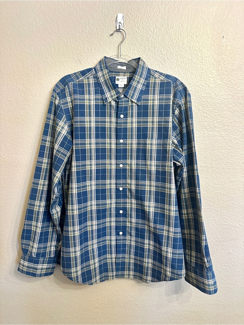 Men’s J. Crew Blue/Green Plaid Button-Down